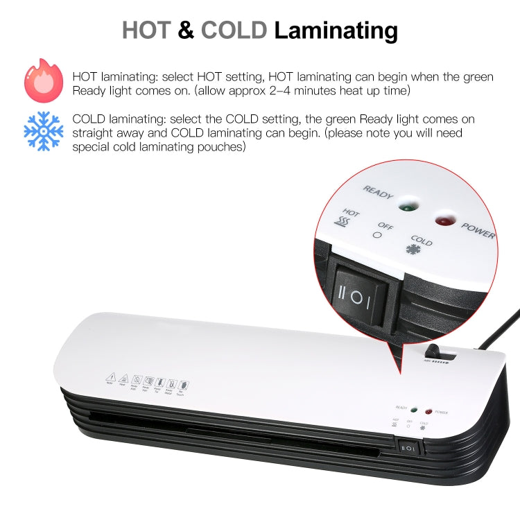 Osmile SL299 A4 Laminator Cold Hot Lamination Photo File Laminating Machine(EU Plug) - Photo Film Covering Machine by Osmile | Online Shopping South Africa | PMC TechLife | Buy Now Pay Later Mobicred