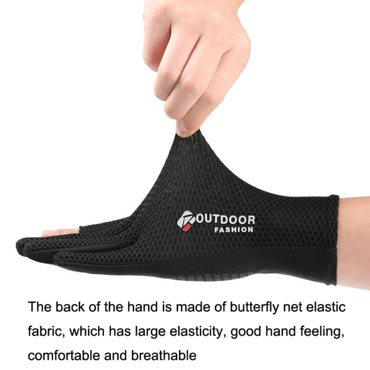 Cycling Thin Sunscreen UV Protection Mesh Breathable Ice Silk Two-finger Gloves(Black) - Cycling Gloves by PMC TechLife | Online Shopping South Africa | PMC TechLife
