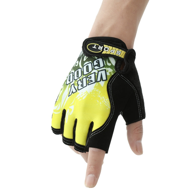 1pair Outdoor Sports Light and Breathable Summer Non-slip Fitness Half-finger Gloves(Yellow) - Cycling Gloves by PMC TechLife | Online Shopping South Africa | PMC TechLife | Buy Now Pay Later Mobicred
