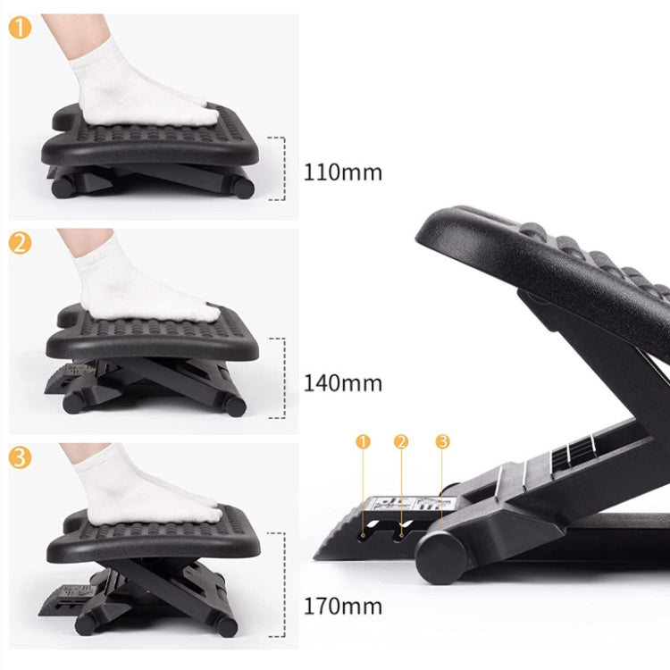 Office Adjustable Massage Foot Pedal Children Step Stool Pregnant Women Massage Mat(Black) - free shipping - PMC TechLife - Order now!
