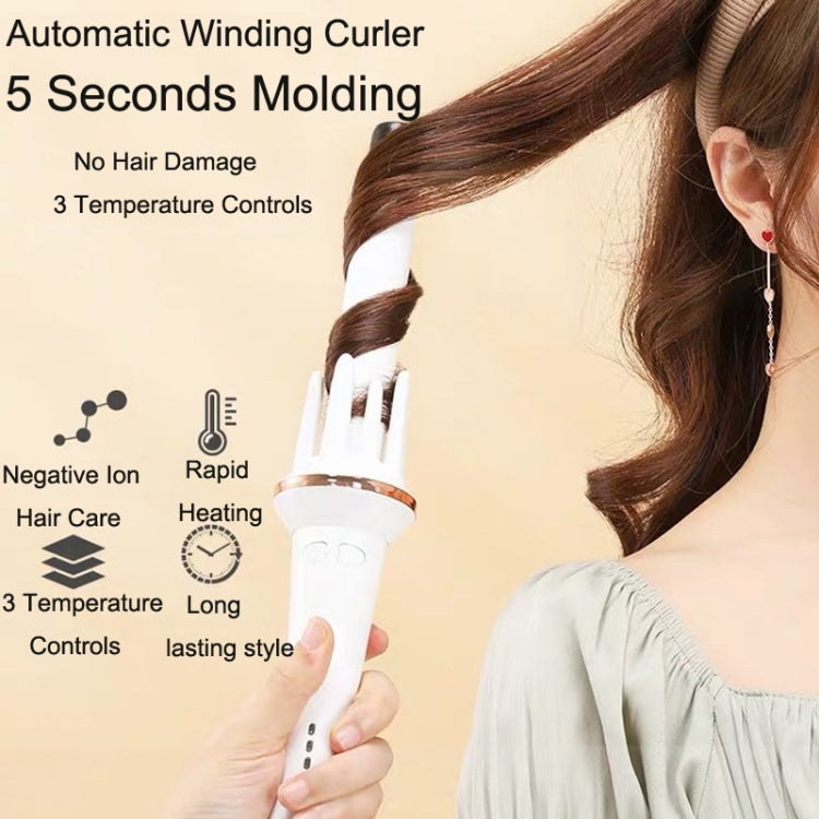 Automatic Curling Iron With Bi-Directional Rotating Ceramic Glaze Coating Hair Care, Plug: UK Plug White - free shipping - PMC TechLife - Order now!