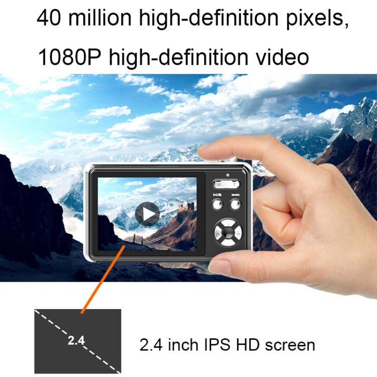 2.4 Inch IPS Screen 40 Million Pixel Digital Camera 16X Digital Zoom Video Macro Portable Camera(Black Standard) - free shipping - PMC TechLife - Order now!