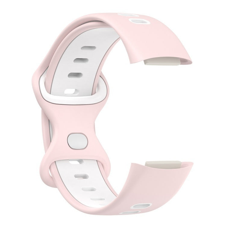 For Fitbit Charge 5 Smart Watch Sports Waterproof Two-Color Silicone Band(Pink White) - Watch Bands by PMC TechLife | Online Shopping South Africa | PMC TechLife | Buy Now Pay Later Mobicred