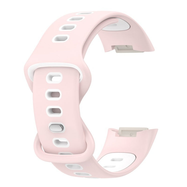 For Fitbit Charge 5 Smart Watch Sports Waterproof Two-Color Silicone Band(Pink White) - Watch Bands by PMC TechLife | Online Shopping South Africa | PMC TechLife | Buy Now Pay Later Mobicred
