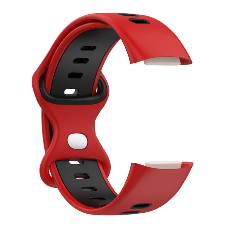 For Fitbit Charge 5 Smart Watch Sports Waterproof Two-Color Silicone Band(Red Black) - Watch Bands by PMC TechLife | Online Shopping South Africa | PMC TechLife | Buy Now Pay Later Mobicred