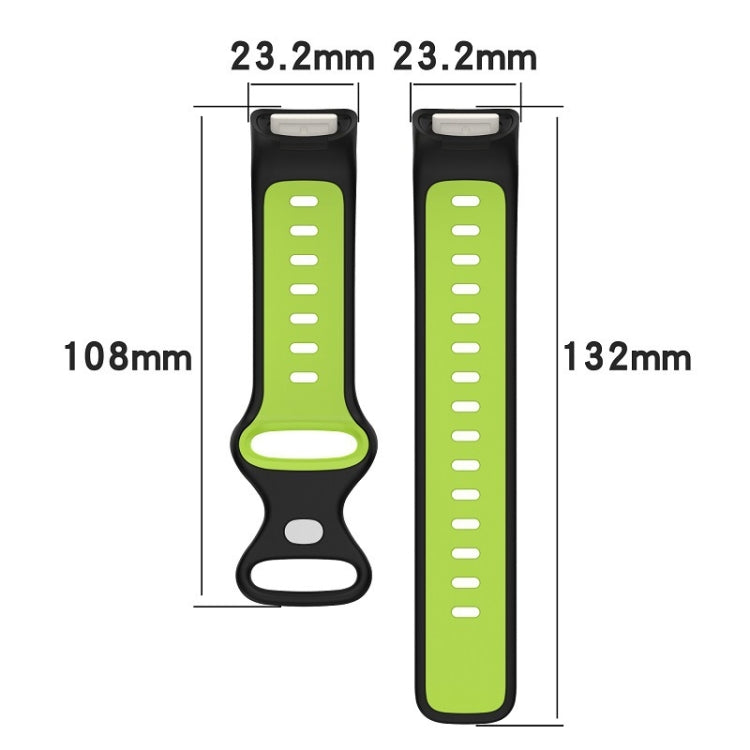 For Fitbit Charge 5 Smart Watch Sports Waterproof Two-Color Silicone Band(Black Green) - Watch Bands by PMC TechLife | Online Shopping South Africa | PMC TechLife | Buy Now Pay Later Mobicred