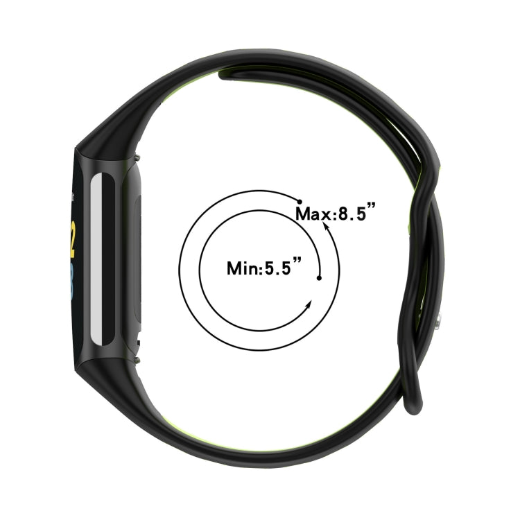 For Fitbit Charge 5 Smart Watch Sports Waterproof Two-Color Silicone Band(Black Blue) - Watch Bands by PMC TechLife | Online Shopping South Africa | PMC TechLife | Buy Now Pay Later Mobicred