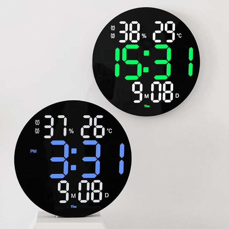 10-Inch Led Digital Wall Clock 2-Color Large Screen Electronic Clock With Temperature Display(Green) - Alarm Clocks by PMc TechLife | Online Shopping South Africa | PMc TechLife | Buy Now Pay Later Mobicred