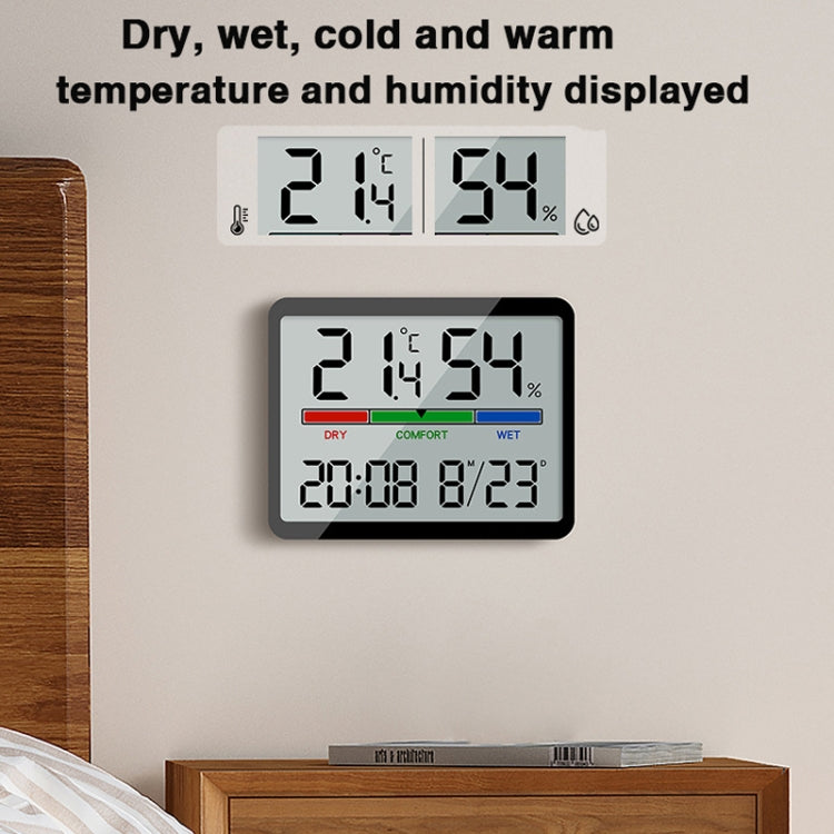 Magnetic LCD Digital Aalarm Clock Large Screen With Temperature Humidity Display(8280 White) - Alarm Clocks by PMc TechLife | Online Shopping South Africa | PMc TechLife | Buy Now Pay Later Mobicred