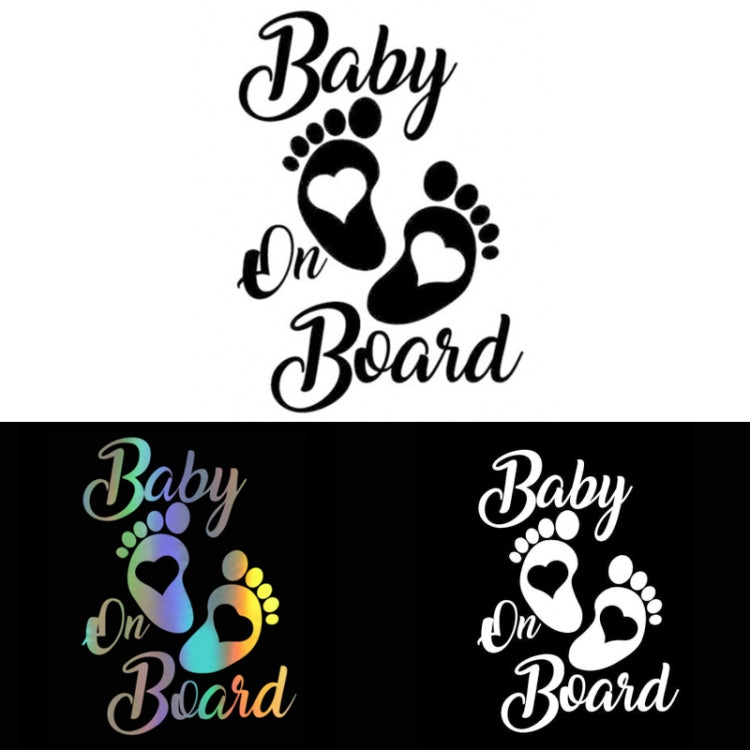 10pcs Baby On Board Warning Car Sticker Reflective Scratch Body Sticker(Laser) - free shipping - PMC TechLife - Order now!