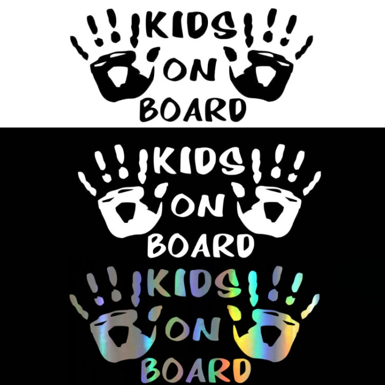 10pcs Kids On Board Warning Car Stickers Reflective Scratch Body Stickers(White) - Decorative Sticker by PMC TechLife | Online Shopping South Africa | PMC TechLife | Buy Now Pay Later Mobicred