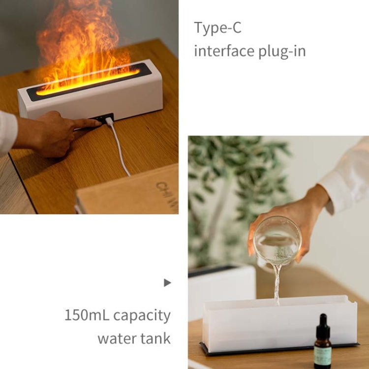 DQ711  Flame Aromatherapy Diffuser Quiet USB Air Humidifier(White) - free shipping - PMC TechLife - Order now!