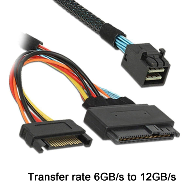 Mini SAS 36P HD8643 To MINI SAS 8639+ 15P Power Hard Drive Data Cable 0.5m - Others by PMC Jewellery | Online Shopping South Africa | PMC Jewellery | Buy Now Pay Later Mobicred