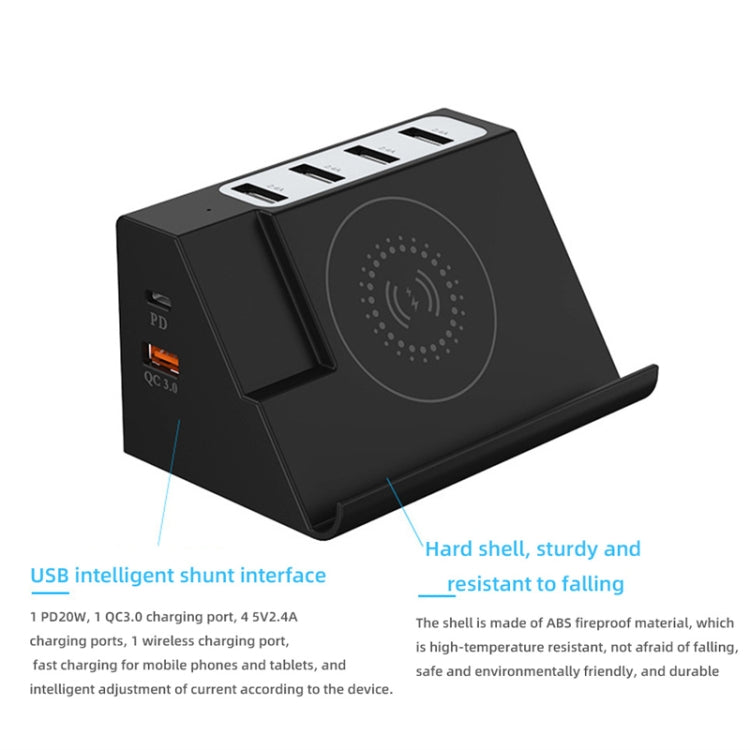 PD 20W +QC 3.0 Wireless Charging+6 Ports Multi-function Charger(US Plug) - free shipping - PMC Jewellery - Order now!