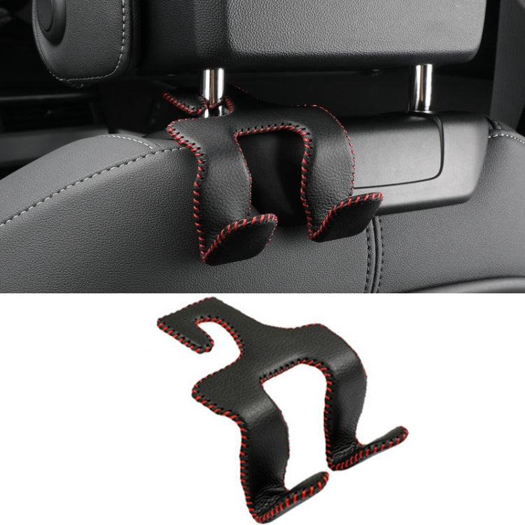Car Double Hook Stainless Steel Rear Headrest Mobile Phone Holder(Black Red Line) - Auto Fastener & Clips by PMC TechLife | Online Shopping South Africa | PMC TechLife | Buy Now Pay Later Mobicred