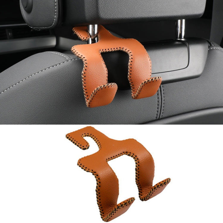 Car Double Hook Stainless Steel Rear Headrest Mobile Phone Holder(Brown) - Auto Fastener & Clips by PMC TechLife | Online Shopping South Africa | PMC TechLife | Buy Now Pay Later Mobicred