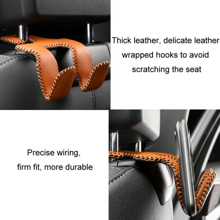 Car Double Hook Stainless Steel Rear Headrest Mobile Phone Holder(Gray) - Auto Fastener & Clips by PMC TechLife | Online Shopping South Africa | PMC TechLife | Buy Now Pay Later Mobicred
