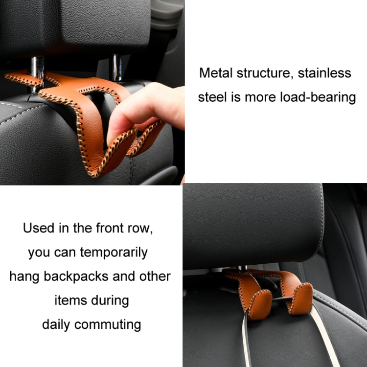 Car Double Hook Stainless Steel Rear Headrest Mobile Phone Holder(Gray) - Auto Fastener & Clips by PMC TechLife | Online Shopping South Africa | PMC TechLife | Buy Now Pay Later Mobicred