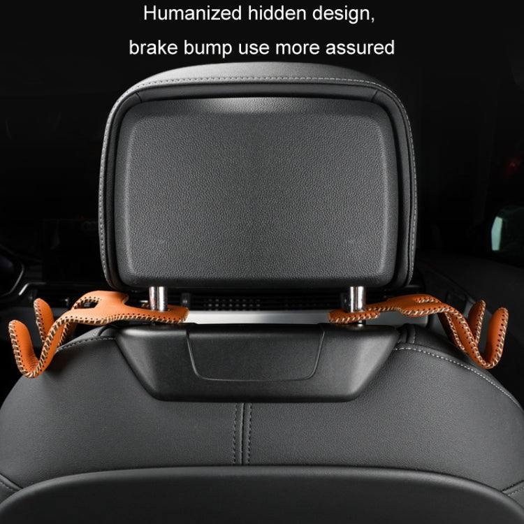 Car Double Hook Stainless Steel Rear Headrest Mobile Phone Holder(Brown) - Auto Fastener & Clips by PMC TechLife | Online Shopping South Africa | PMC TechLife | Buy Now Pay Later Mobicred
