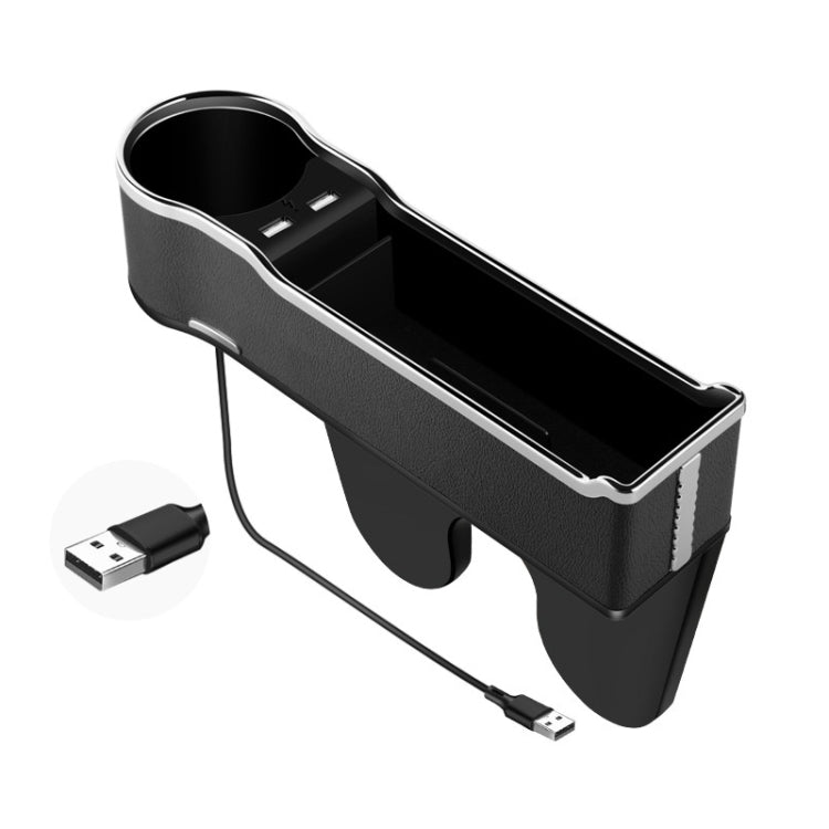 Car Seat Gap Storage Box Multifunctional Mobile Phone USB Charger, Color: Standard Black - Stowing Tidying by PMC TechLife | Online Shopping South Africa | PMC TechLife | Buy Now Pay Later Mobicred