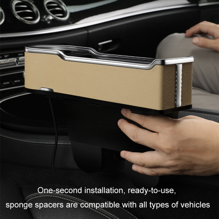 Car Seat Gap Storage Box Multifunctional Mobile Phone USB Charger, Color: Standard Black - Stowing Tidying by PMC TechLife | Online Shopping South Africa | PMC TechLife | Buy Now Pay Later Mobicred