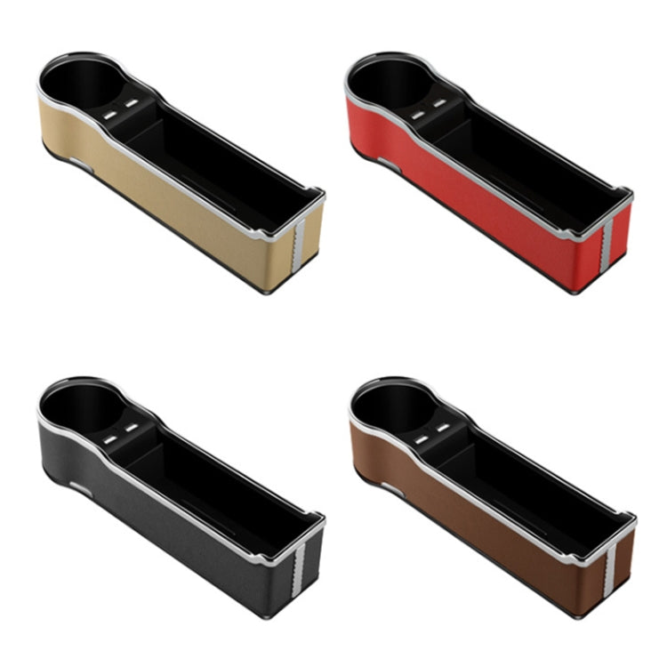 Car Seat Gap Storage Box Multifunctional Mobile Phone USB Charger, Color: QC3.0 Beige - Stowing Tidying by PMC TechLife | Online Shopping South Africa | PMC TechLife | Buy Now Pay Later Mobicred