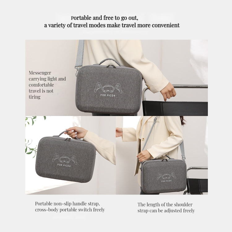 For PICO 4 VR Integrated Storage Bag Messenger Bag Hard Shell Protective Box - VR Accessories by PMC TechLife | Online Shopping South Africa | PMC TechLife | Buy Now Pay Later Mobicred