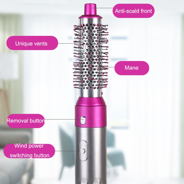 5 In 1 Hot Air Comb Automatic Curling Iron Curling & Straightening Hair Styling Comb Hair Dryer, Power: UK Plug - free shipping - PMC TechLife - Order now!