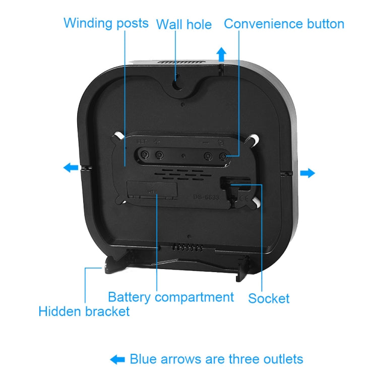 6633 LED Screen Digital Display Timing Desktop Alarm Clock Living Room Hanging Clock(Blue White Green) - Wall Clock by PMc TechLife | Online Shopping South Africa | PMc TechLife | Buy Now Pay Later Mobicred