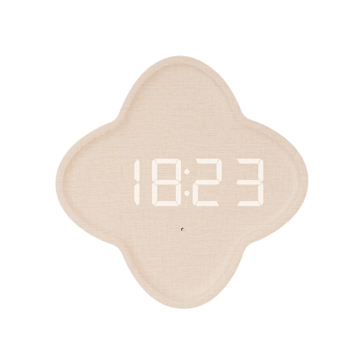 G236 LED Digital Display Flower Shape Living Room Wall Clock(Cotton Linen) - Wall Clock by PMc TechLife | Online Shopping South Africa | PMc TechLife | Buy Now Pay Later Mobicred