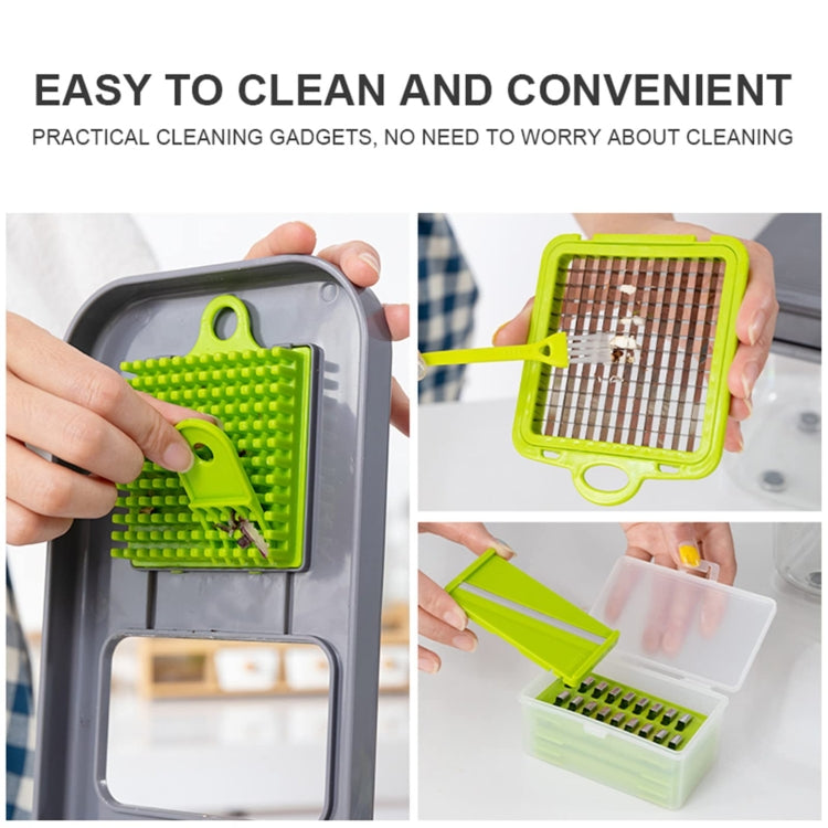 22 in 1 Multifunctional Food Chopper Grater Onion Dicer Veggie Cutter with 13 Stainless Steel Blades(Grey) - Cutter & Peeler by PMC TechLife | Online Shopping South Africa | PMC TechLife | Buy Now Pay Later Mobicred