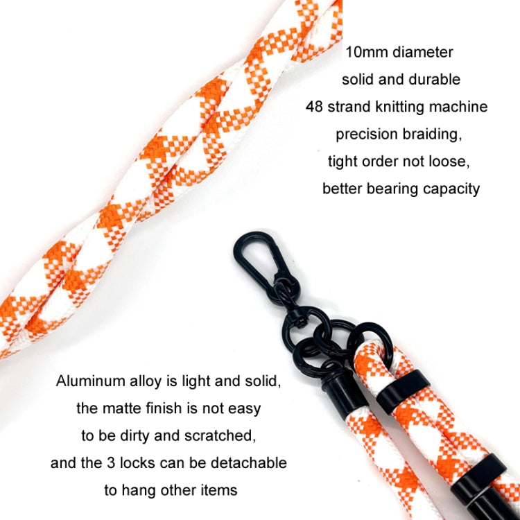 10mm Thick Rope Mobile Phone Anti-Lost Adjustable Lanyard Spacer(Dark Coffee Black Pattern) - Lanyards & Wrist Straps by PMc TechLife | Online Shopping South Africa | PMc TechLife | Buy Now Pay Later Mobicred