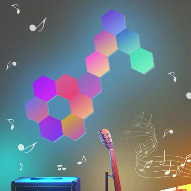 10pcs/set RGB Symphony Hexagon Lights DIY Bedside Ambient Wall Lamp Smart Honeycomb Light(WIFI-APP) - Novelty Lighting by PMC TechLife | Online Shopping South Africa | PMC TechLife | Buy Now Pay Later Mobicred