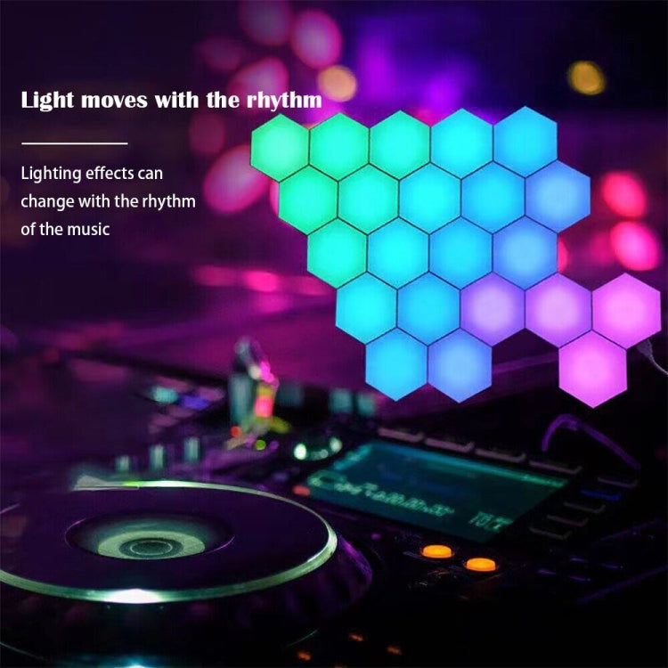10pcs/set RGB Symphony Hexagon Lights DIY Bedside Ambient Wall Lamp Smart Honeycomb Light(WIFI-APP) - Novelty Lighting by PMC TechLife | Online Shopping South Africa | PMC TechLife | Buy Now Pay Later Mobicred