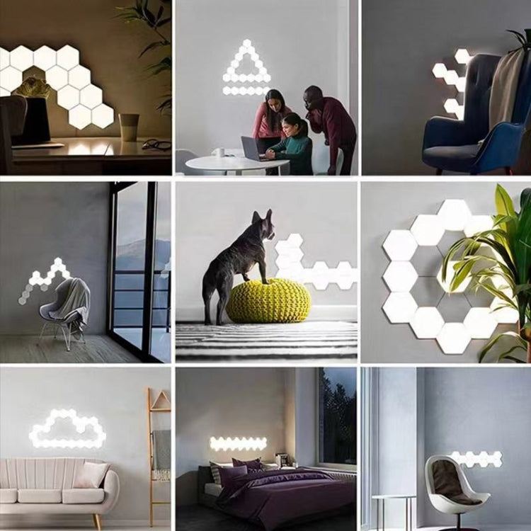 10pcs/set RGB Symphony Hexagon Lights DIY Bedside Ambient Wall Lamp Smart Honeycomb Light(Bluetooth APP) - free shipping - PMC TechLife - Order now!