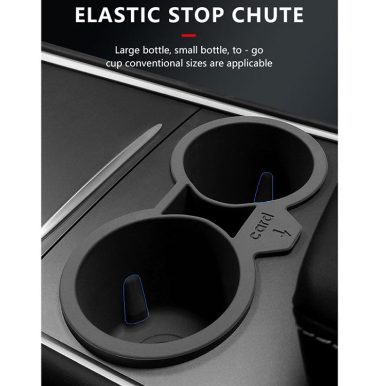 For Tesla Model3/Y Central Control Storage Silicone Cup Stopper(Black) - Car Drink Holders by PMC TechLife | Online Shopping South Africa | PMC TechLife | Buy Now Pay Later Mobicred
