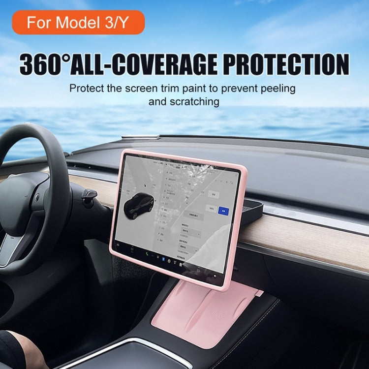 For Tesla Model3/Y Screen Bumper Protective Cover Silicone Frame(Black) - Car Interior Mouldings by PMC TechLife | Online Shopping South Africa | PMC TechLife | Buy Now Pay Later Mobicred