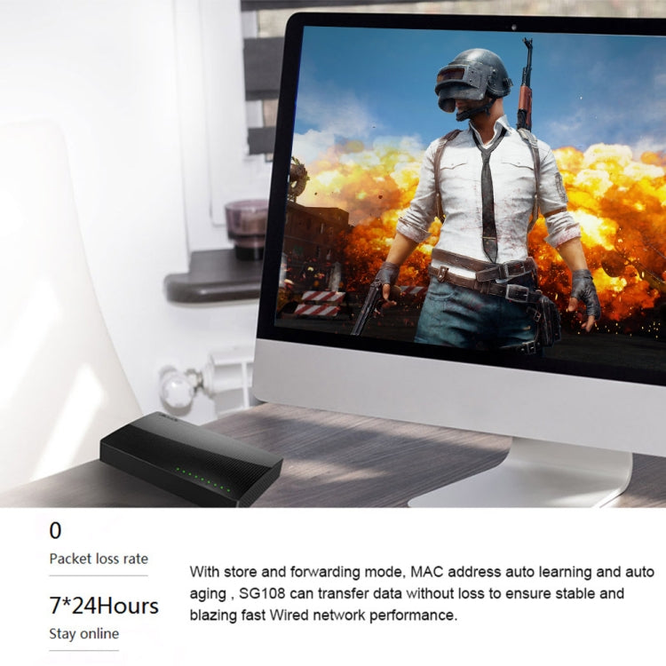 Tenda SG108 100/1000M Desktop Network Switch 8 Port Gigabit Desktop Switch Ethernet Switch LAN Hub(UK Plug) - free shipping - PMC Jewellery - Order now!