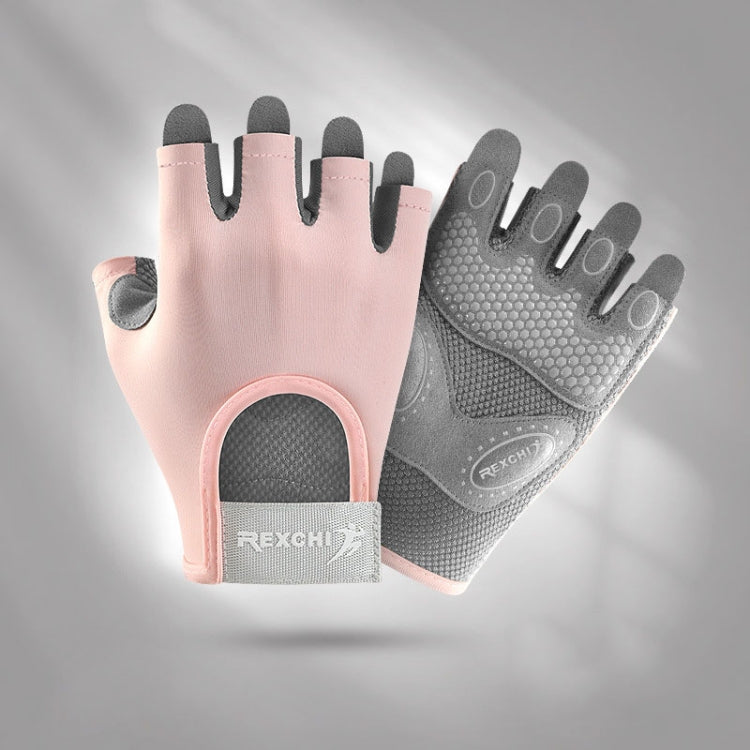 Yoga Sports Gloves Non-slip Shock-absorbing Half-finger Anti-cocoon Gloves, Size: M(Sakura Pink) - free shipping - PMC TechLife - Order now!