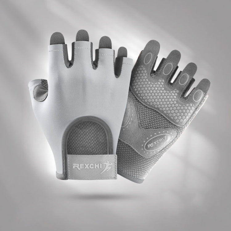 Yoga Sports Gloves Non-slip Shock-absorbing Half-finger Anti-cocoon Gloves, Size: M(Arctic Gray) - Safety Gloves by PMC TechLife | Online Shopping South Africa | PMC TechLife | Buy Now Pay Later Mobicred