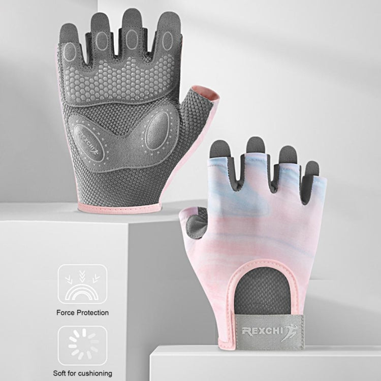 Yoga Sports Gloves Non-slip Shock-absorbing Half-finger Anti-cocoon Gloves, Size: M(Streamer Pink) - Safety Gloves by PMC TechLife | Online Shopping South Africa | PMC TechLife | Buy Now Pay Later Mobicred