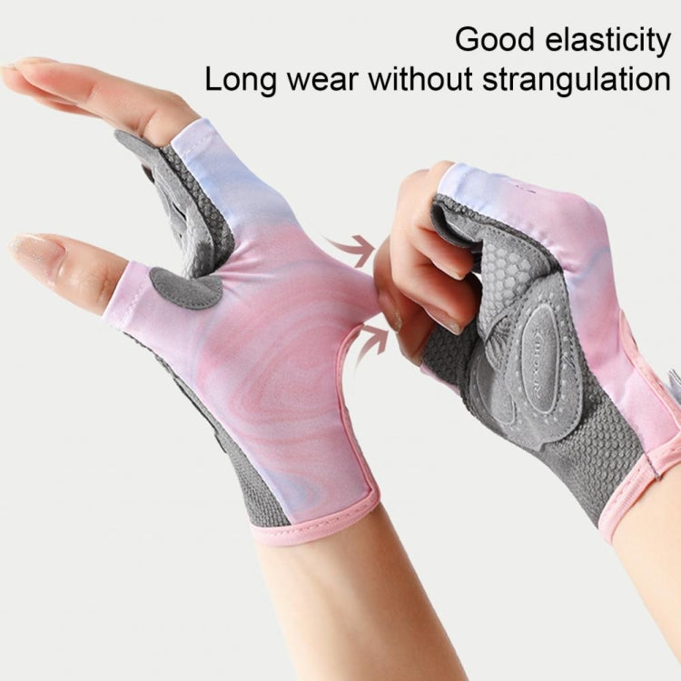 Yoga Sports Gloves Non-slip Shock-absorbing Half-finger Anti-cocoon Gloves, Size: S(Sakura Pink) - Safety Gloves by PMC TechLife | Online Shopping South Africa | PMC TechLife | Buy Now Pay Later Mobicred