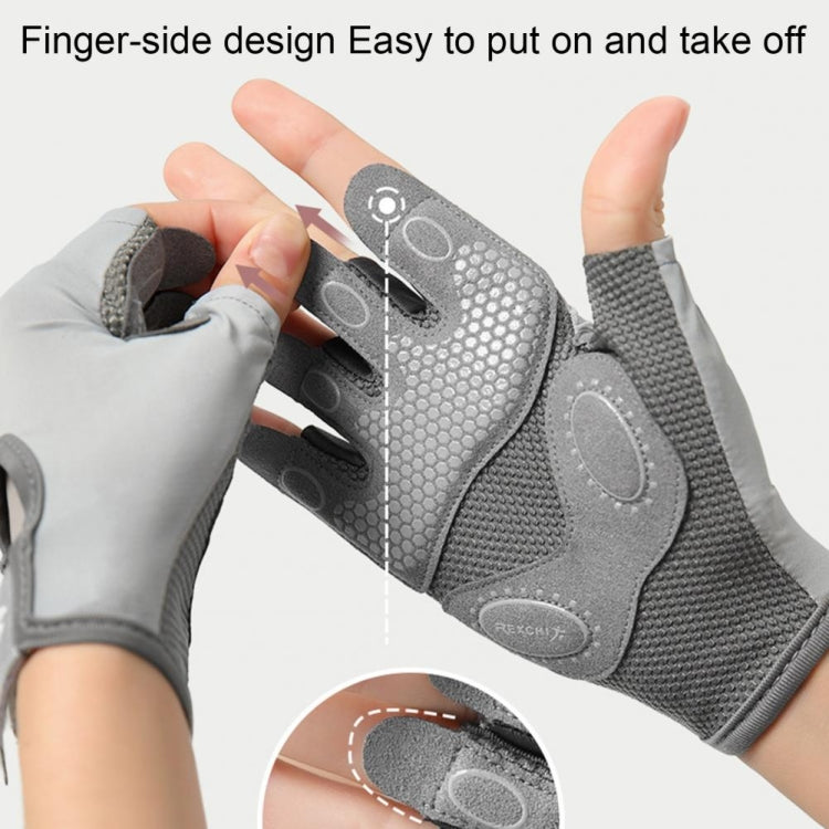 Yoga Sports Gloves Non-slip Shock-absorbing Half-finger Anti-cocoon Gloves, Size: M(Arctic Gray) - Safety Gloves by PMC TechLife | Online Shopping South Africa | PMC TechLife | Buy Now Pay Later Mobicred