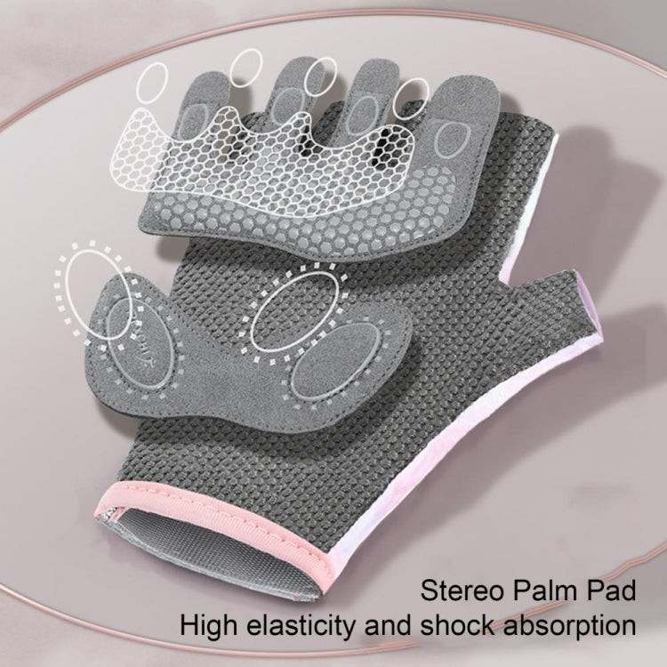 Yoga Sports Gloves Non-slip Shock-absorbing Half-finger Anti-cocoon Gloves, Size: M(Streamer Pink) - Safety Gloves by PMC TechLife | Online Shopping South Africa | PMC TechLife | Buy Now Pay Later Mobicred
