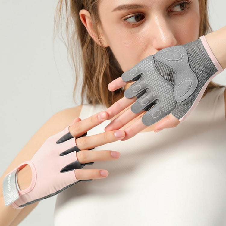 Yoga Sports Gloves Non-slip Shock-absorbing Half-finger Anti-cocoon Gloves, Size: S(Purple) - Safety Gloves by PMC TechLife | Online Shopping South Africa | PMC TechLife | Buy Now Pay Later Mobicred
