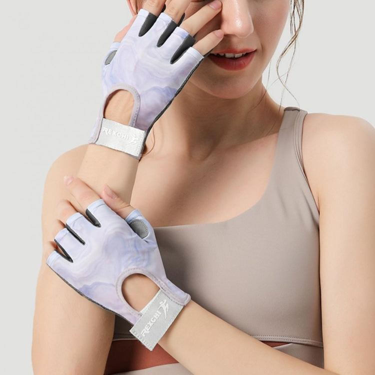 Yoga Sports Gloves Non-slip Shock-absorbing Half-finger Anti-cocoon Gloves, Size: S(Arctic Gray) - Safety Gloves by PMC TechLife | Online Shopping South Africa | PMC TechLife | Buy Now Pay Later Mobicred