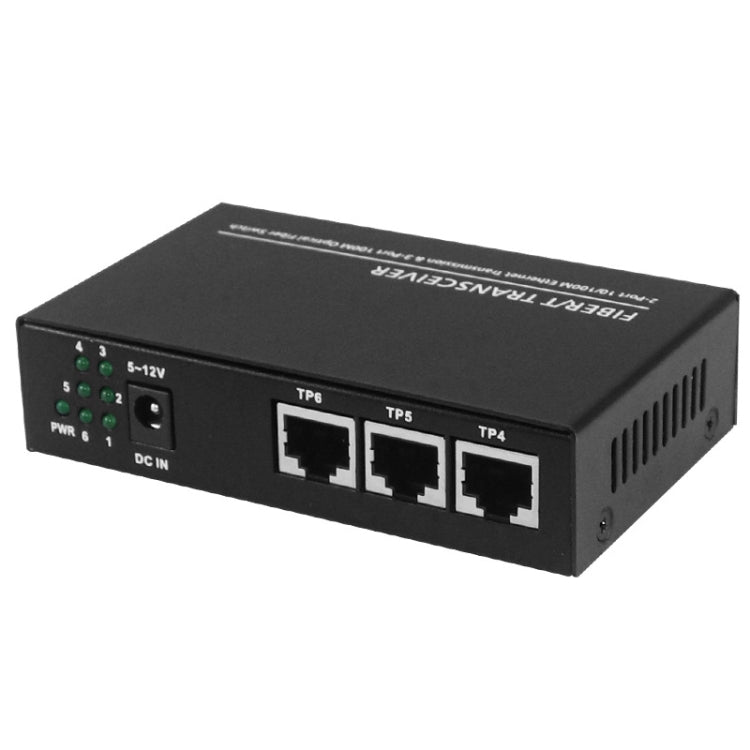 3 Fiber Port & 3 LAN Port 10/100Mbps Ethernet Switch Fiber Optic Switch - Fiber Receiver by PMC Jewellery | Online Shopping South Africa | PMC Jewellery | Buy Now Pay Later Mobicred