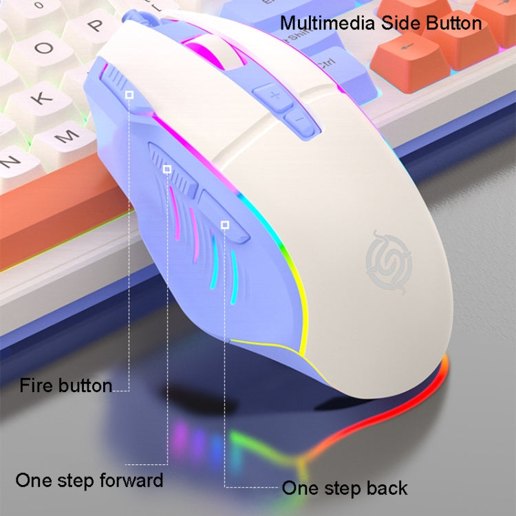 K-Snake Wired E-Sports Keyboard Mouse Mechanical Feel 98 Key Desktop Computer Notebook Keyboard, Style: Keyboard+Mouse (Blue) - free shipping - PMC Jewellery - Order now!