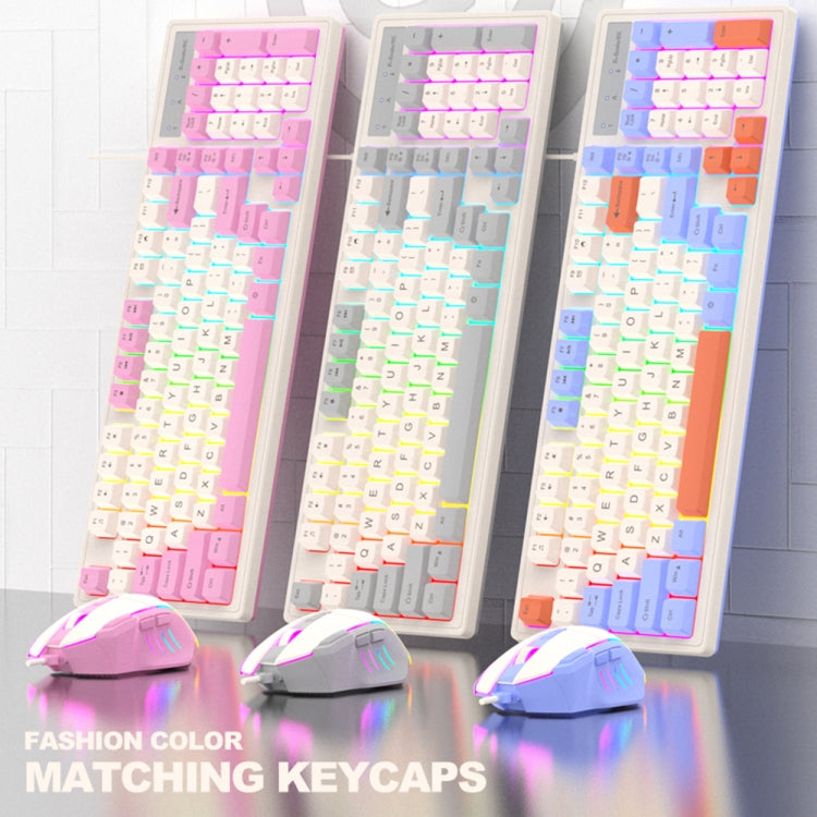 K-Snake Wired E-Sports Keyboard Mouse Mechanical Feel 98 Key Desktop Computer Notebook Keyboard, Style: Keyboard+Mouse (Blue) - free shipping - PMC Jewellery - Order now!