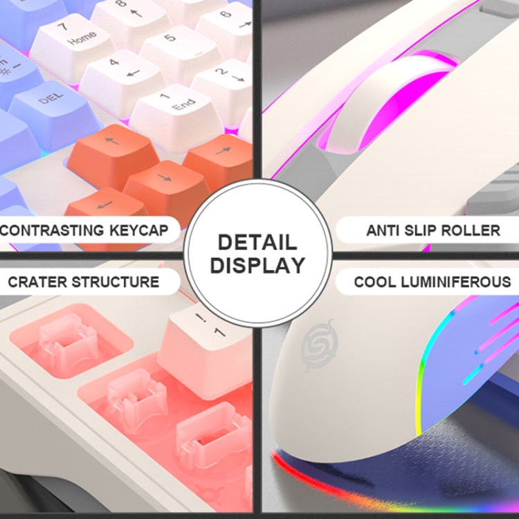 K-Snake Wired E-Sports Keyboard Mouse Mechanical Feel 98 Key Desktop Computer Notebook Keyboard, Style: Keyboard+Mouse (Blue) - free shipping - PMC Jewellery - Order now!